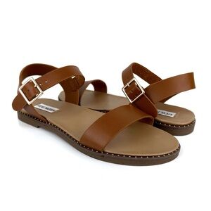 Steve Madden Women's Tesa Slingback Flat Sandals Brown Size 10